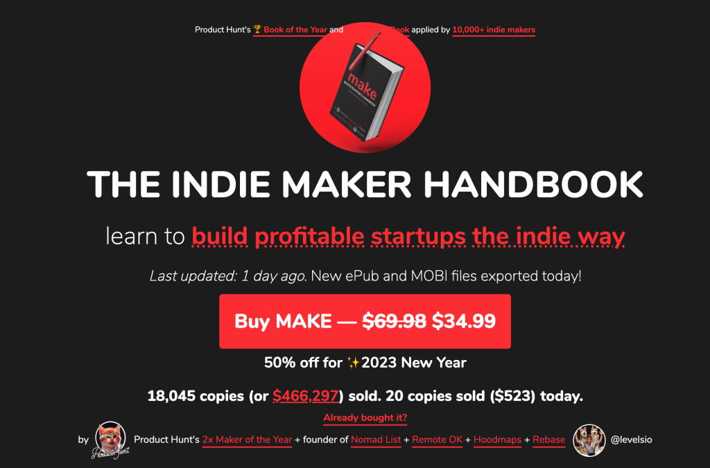 Make：独立创造者手册，来自每月100万+美金收入的独立开发者