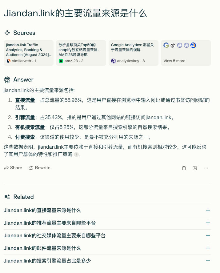 这款AI搜索引擎，每月5781万访问量，体验超越谷歌