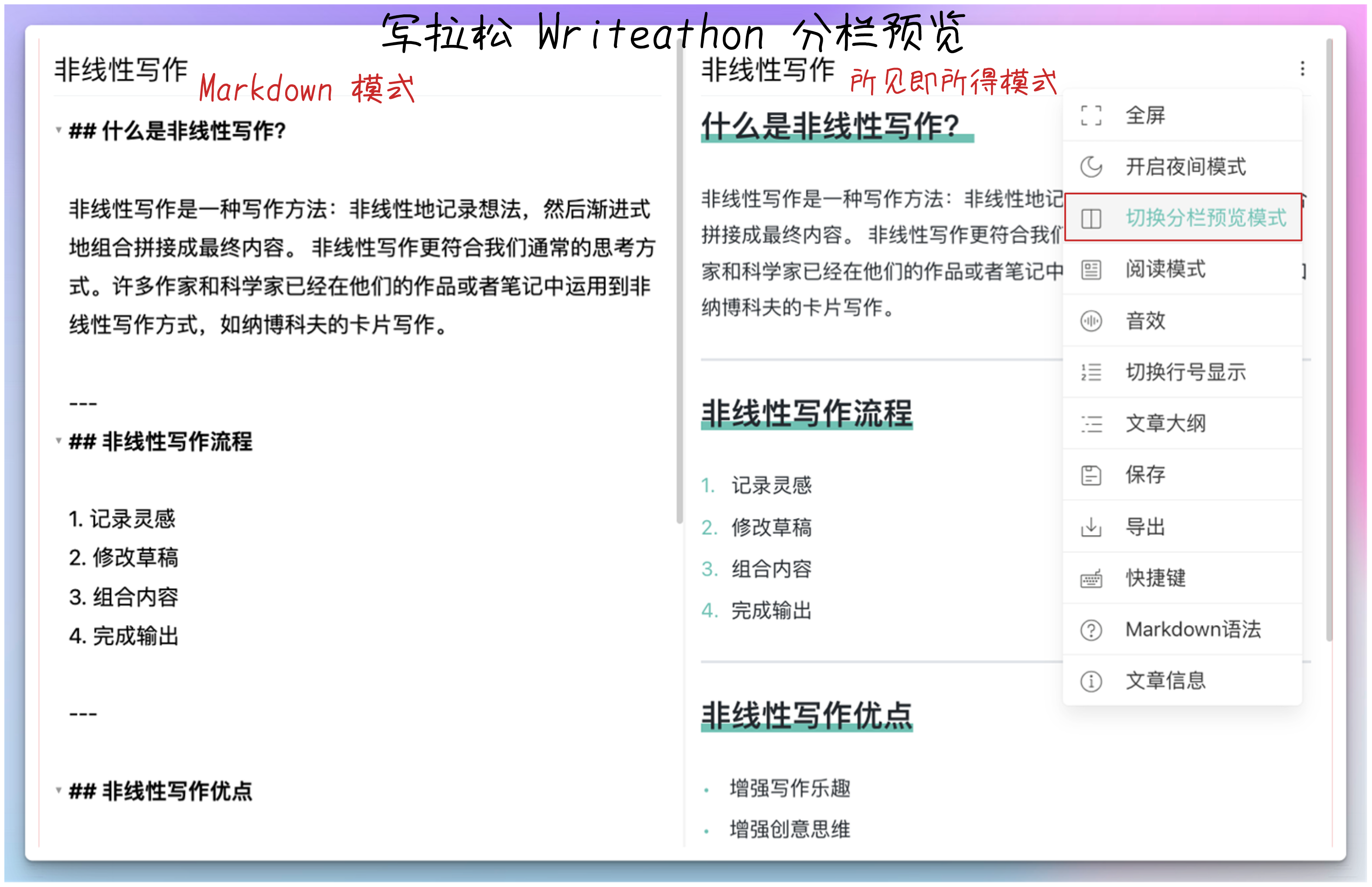 卡片写作软件Writeathon/写拉松，内置完整写作工作流，建立最小写作阻力之路