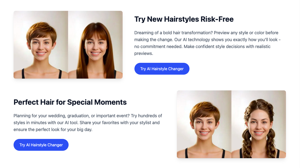 在线尝试百变发型与发色：AIHairstyle 专业的AI虚拟发型设计工具