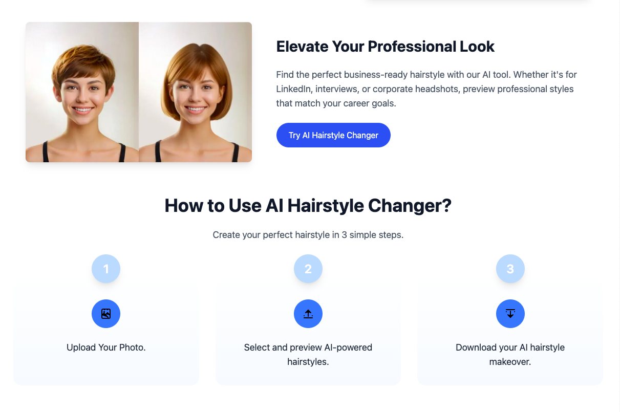 在线尝试百变发型与发色：AIHairstyle 专业的AI虚拟发型设计工具