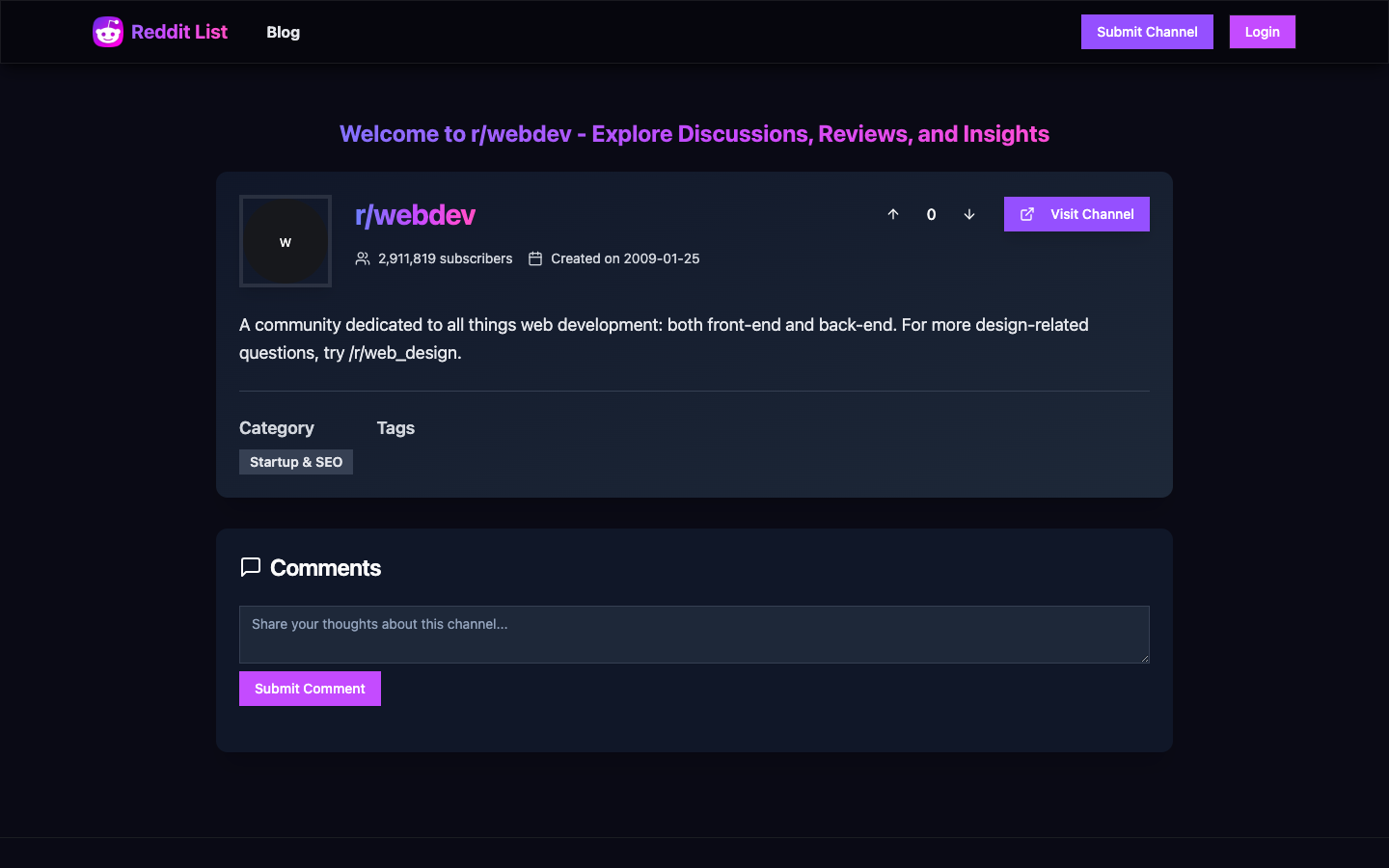 Reddit List - 热门Subreddit导航