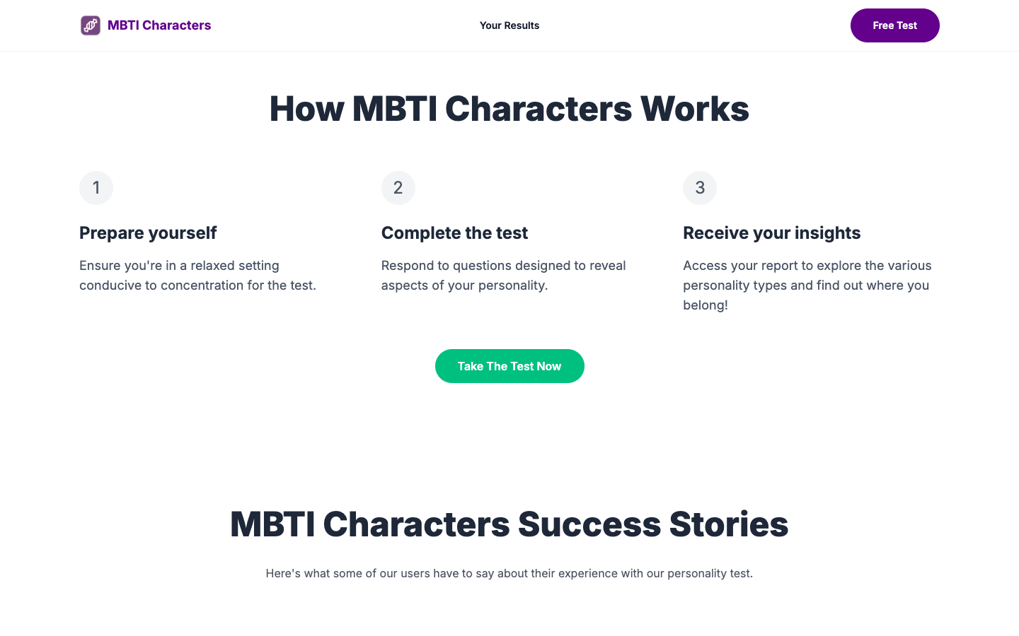MBTI Characters - MBTI 人格测试